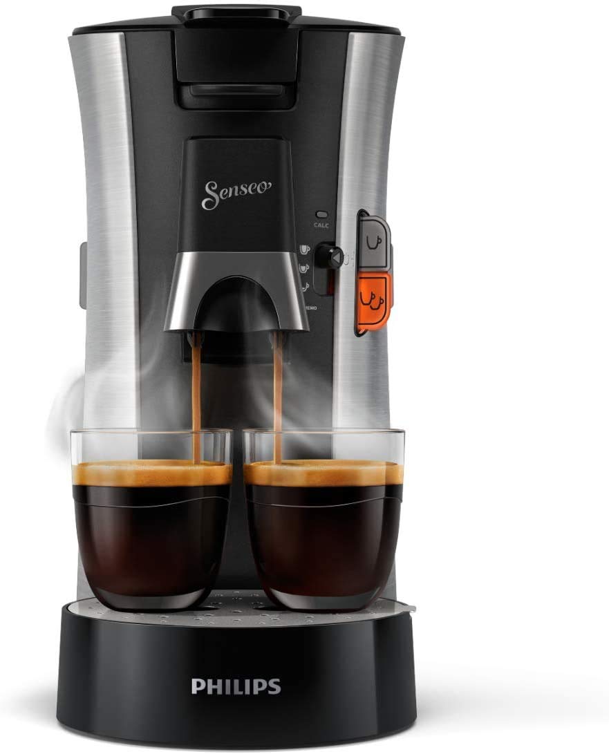 SENSEO Premium café à dosettes, Intensity Plus Crema Plus, Sauge, Une ou deux tasses à la fois, CSA250/11, Metal