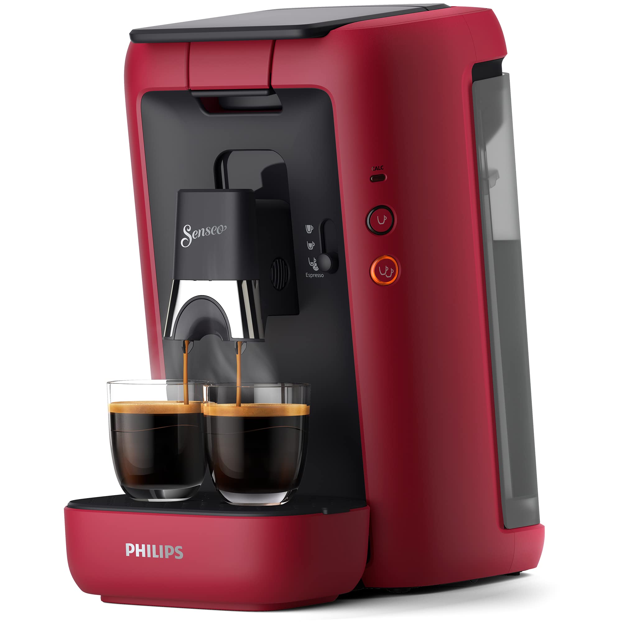 Maestro Device à Café Dosettes Cafetière avec Réservoir d'Eau de 1,2 Litre, Rouge, CSA260/91