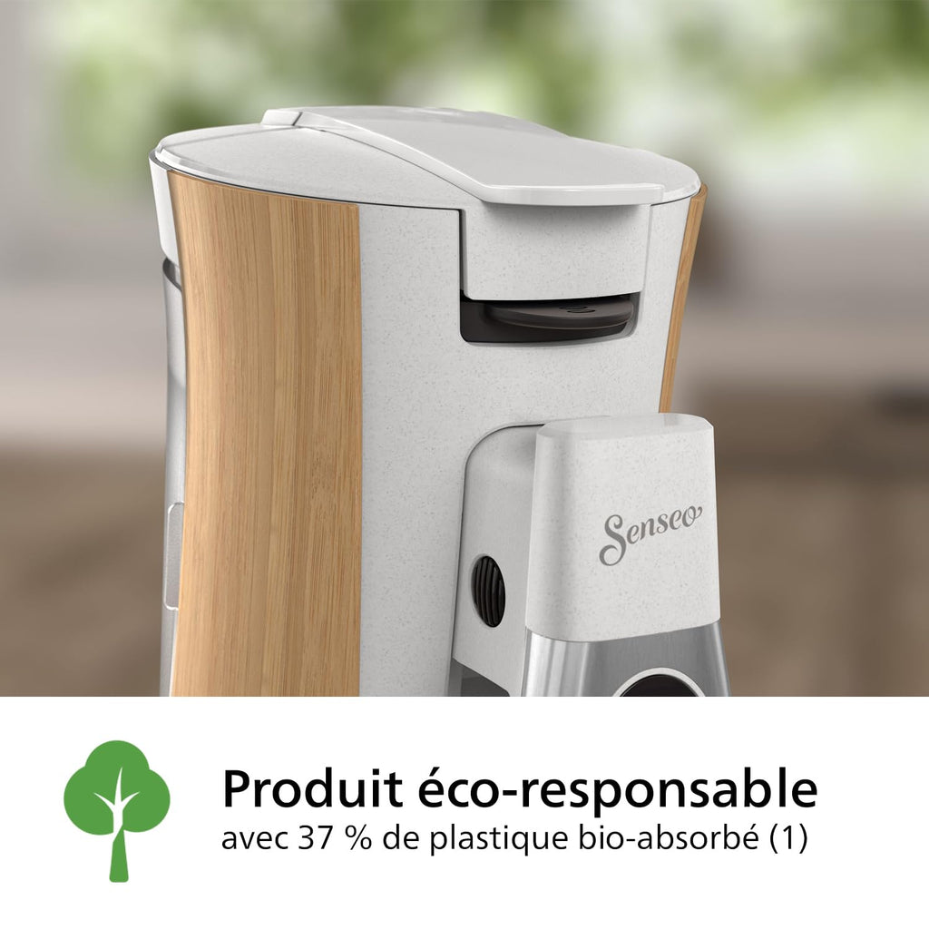 Cafetière Premium Device à Café à Dosettes - Intensity Plus, Fonction Mémo, 3 Intensités, Crema Plus, Blanc soie, CSA240/06
