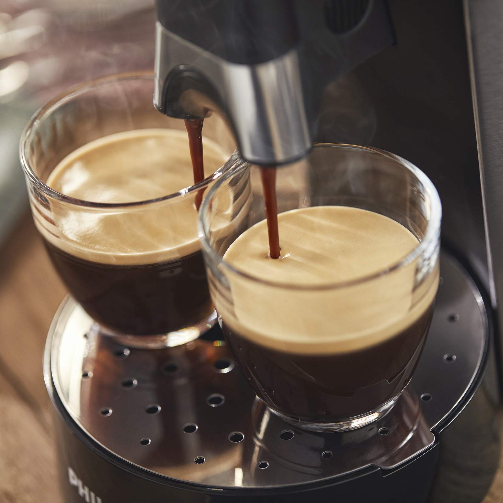 SENSEO Premium Eco-Friendly Café Dosettes – Intensity Plus – Crema Plus – Function Memo - Acier Brossé (CSA250/10)